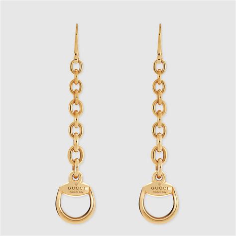 Gucci horse bit gold earrings